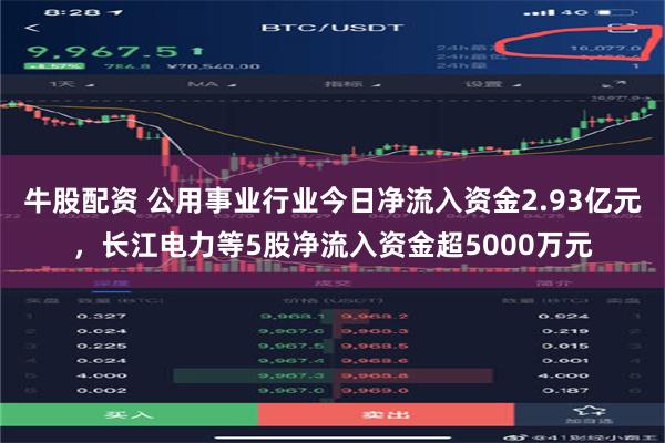 牛股配资 公用事业行业今日净流入资金2.93亿元，长江电力等5股净流入资金超5000万元