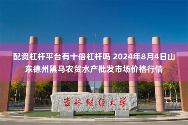 配资杠杆平台有十倍杠杆吗 2024年8月4日山东德州黑马农贸水产批发市场价格行情