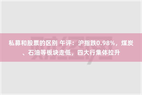 私募和股票的区别 午评：沪指跌0.98%，煤炭、石油等板块走低，四大行集体拉升