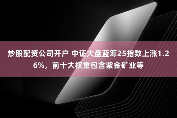 炒股配资公司开户 中证大盘蓝筹25指数上涨1.26%，前十大权重包含紫金矿业等