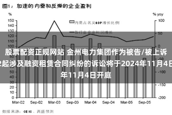 股票配资正规网站 金州电力集团作为被告/被上诉人的2起涉及融资租赁合同纠纷的诉讼将于2024年11月4日开庭