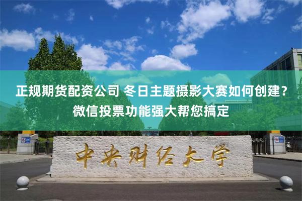 正规期货配资公司 冬日主题摄影大赛如何创建？微信投票功能强大帮您搞定